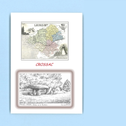 Cartes Postales impression Noir avec dpartement sur la ville de CROSSAC Titre : dolmen de la barbiere