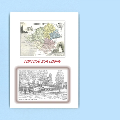Cartes Postales impression Noir avec dpartement sur la ville de CORCOUE SUR LOGNE Titre : vue
