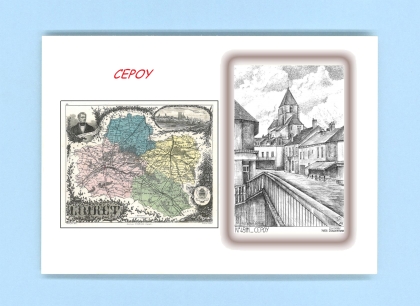 Cartes Postales impression Noir avec dpartement sur la ville de CEPOY Titre : vue