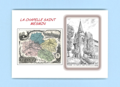 Cartes Postales impression Noir avec dpartement sur la ville de LA CHAPELLE ST MESMIN Titre : eglise