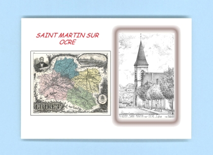 Cartes Postales impression Noir avec dpartement sur la ville de ST MARTIN SUR OCRE Titre : eglise
