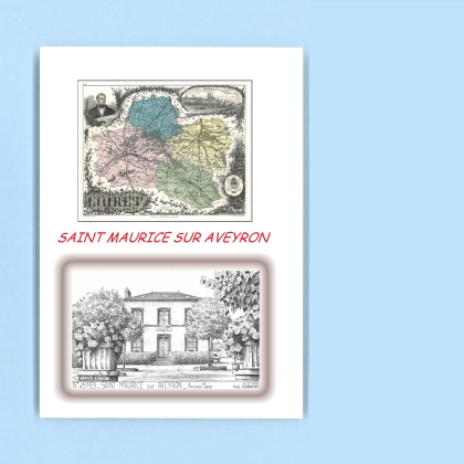 Cartes Postales impression Noir avec dpartement sur la ville de ST MAURICE SUR AVEYRON Titre : ancienne mairie