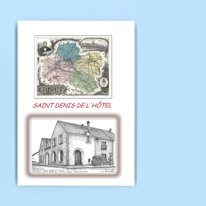 Cartes Postales impression Noir avec dpartement sur la ville de ST DENIS DE L HOTEL Titre : maison maurice genevoix