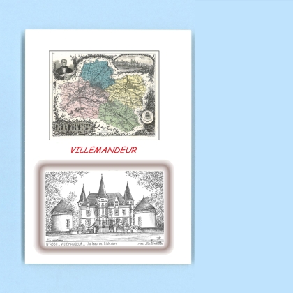 Cartes Postales impression Noir avec dpartement sur la ville de VILLEMANDEUR Titre : chateau de lisledon