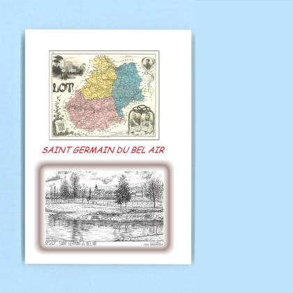 Cartes Postales impression Noir avec dpartement sur la ville de ST GERMAIN DU BEL AIR Titre : vue