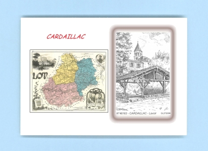 Cartes Postales impression Noir avec dpartement sur la ville de CARDAILLAC Titre : lavoir