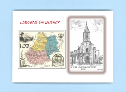 Cartes Postales impression Noir avec dpartement sur la ville de LIMOGNE EN QUERCY Titre : eglise
