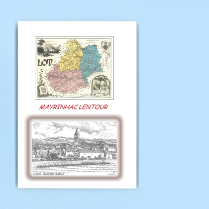 Cartes Postales impression Noir avec dpartement sur la ville de MAYRINHAC LENTOUR Titre : vue