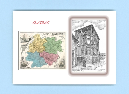 Cartes Postales impression Noir avec dpartement sur la ville de CLAIRAC Titre : musee