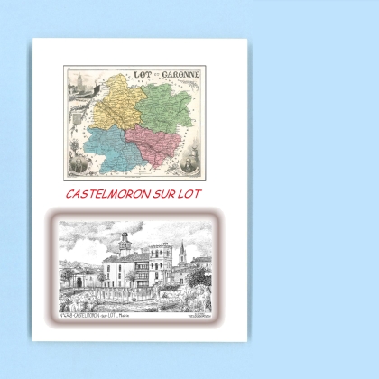 Cartes Postales impression Noir avec dpartement sur la ville de CASTELMORON SUR LOT Titre : mairie