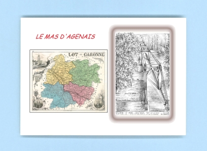 Cartes Postales impression Noir avec dpartement sur la ville de LE MAS D AGENAIS Titre : pont sur le canal et sur la ga