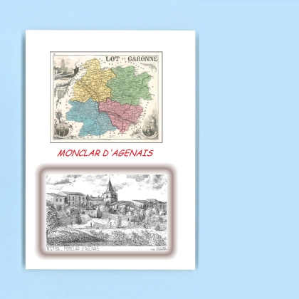 Cartes Postales impression Noir avec dpartement sur la ville de MONCLAR D AGENAIS Titre : vue