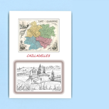 Cartes Postales impression Noir avec dpartement sur la ville de CAILLADELLES Titre : eglise
