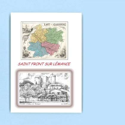 Cartes Postales impression Noir avec dpartement sur la ville de ST FRONT SUR LEMANCE Titre : chateau de bonaguil