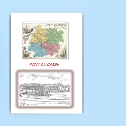 Cartes Postales impression Noir avec dpartement sur la ville de PONT DU CASSE Titre : vue