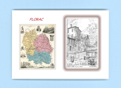 Cartes Postales impression Noir avec dpartement sur la ville de FLORAC Titre : source du pecher