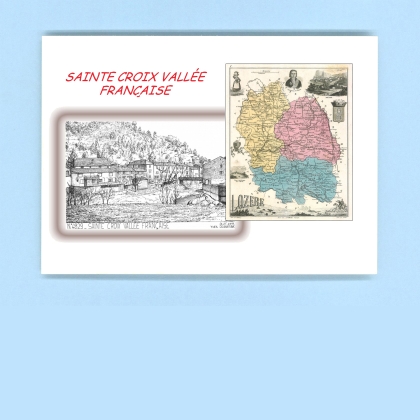 Cartes Postales impression Noir avec dpartement sur la ville de STE CROIX VALLEE FRANCAISE Titre : vue