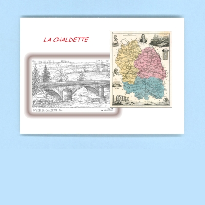 Cartes Postales impression Noir avec dpartement sur la ville de LA CHALDETTE Titre : pont