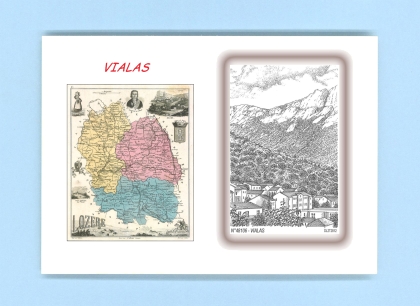 Cartes Postales impression Noir avec dpartement sur la ville de VIALAS Titre : vue