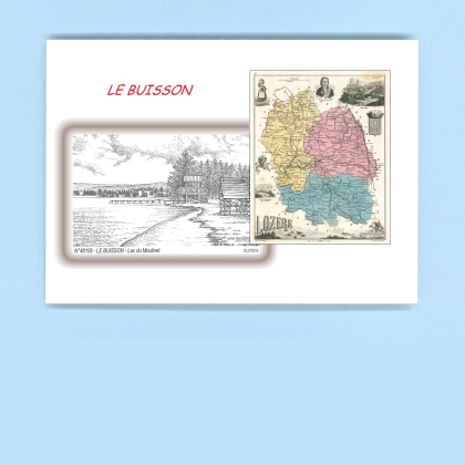 Cartes Postales impression Noir avec dpartement sur la ville de LE BUISSON Titre : lac du moulinet