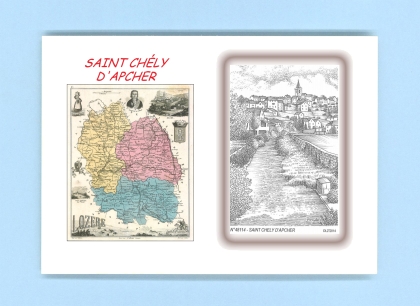 Cartes Postales impression Noir avec dpartement sur la ville de ST CHELY D APCHER Titre : vue