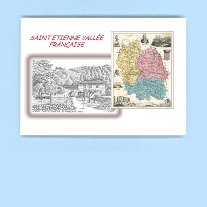 Cartes Postales impression Noir avec dpartement sur la ville de ST ETIENNE VALLEE FRANCAISE Titre : mairie