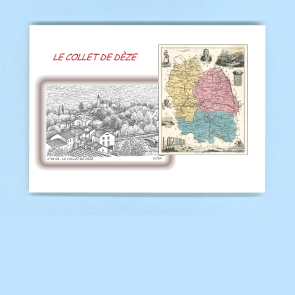 Cartes Postales impression Noir avec dpartement sur la ville de LE COLLET DE DEZE Titre : vue