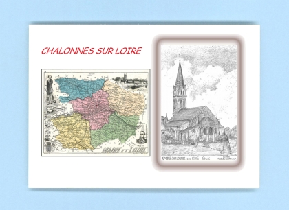 Cartes Postales impression Noir avec dpartement sur la ville de CHALONNES SUR LOIRE Titre : eglise