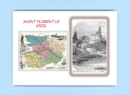 Cartes Postales impression Noir avec dpartement sur la ville de ST FLORENT LE VIEIL Titre : vue