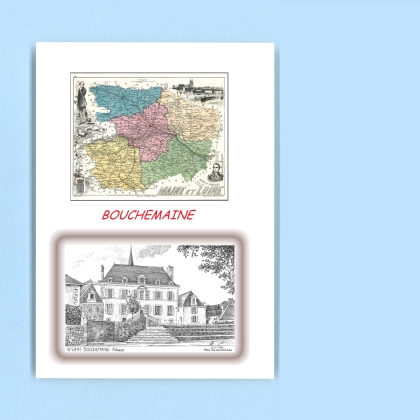 Cartes Postales impression Noir avec dpartement sur la ville de BOUCHEMAINE Titre : abbaye