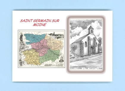 Cartes Postales impression Noir avec dpartement sur la ville de ST GERMAIN SUR MOINE Titre : chapelle nd de bonsecours