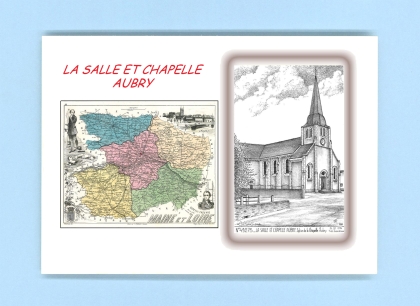 Cartes Postales impression Noir avec dpartement sur la ville de LA SALLE ET CHAPELLE AUBRY Titre : eglise de la chapelle aubry