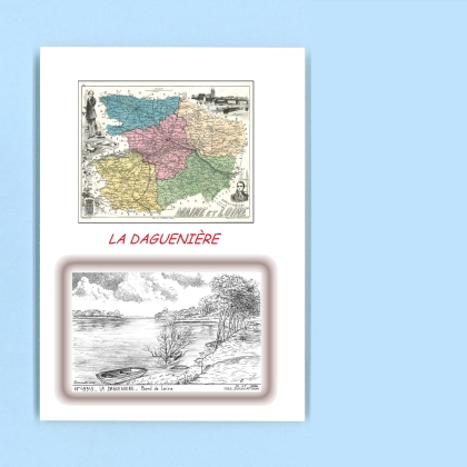 Cartes Postales impression Noir avec dpartement sur la ville de LA DAGUENIERE Titre : bord de loire