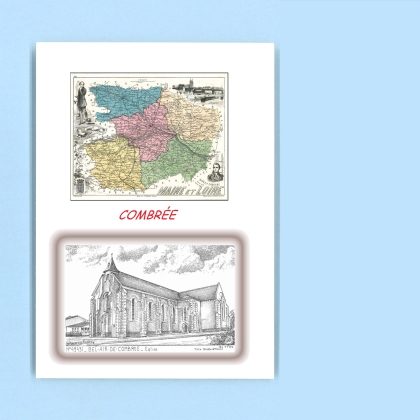 Cartes Postales impression Noir avec dpartement sur la ville de COMBREE Titre : eglise de bel air