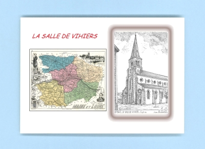 Cartes Postales impression Noir avec dpartement sur la ville de LA SALLE DE VIHIERS Titre : eglise