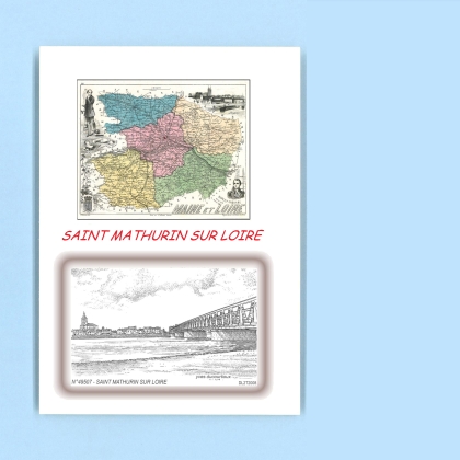 Cartes Postales impression Noir avec dpartement sur la ville de ST MATHURIN SUR LOIRE Titre : vue