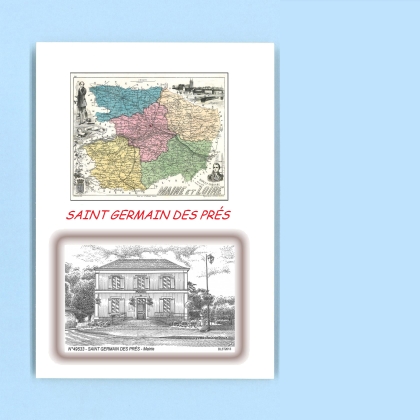 Cartes Postales impression Noir avec dpartement sur la ville de ST GERMAIN DES PRES Titre : mairie