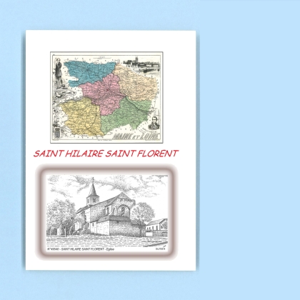 Cartes Postales impression Noir avec dpartement sur la ville de ST HILAIRE ST FLORENT Titre : eglise