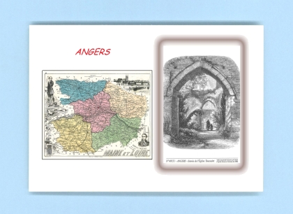 Cartes Postales impression Noir avec dpartement sur la ville de ANGERS Titre : entree de l eglise toussaint