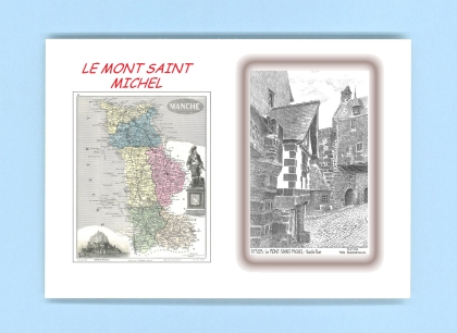 Cartes Postales impression Noir avec dpartement sur la ville de LE MONT ST MICHEL Titre : vieille rue