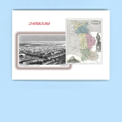 Cartes Postales impression Noir avec dpartement sur la ville de CHERBOURG Titre : vue