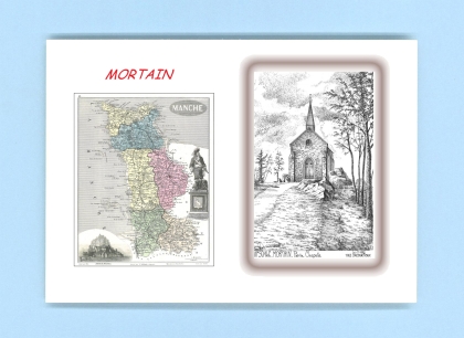 Cartes Postales impression Noir avec dpartement sur la ville de MORTAIN Titre : petite chapelle