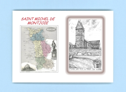 Cartes Postales impression Noir avec dpartement sur la ville de ST MICHEL DE MONTJOIE Titre : eglise