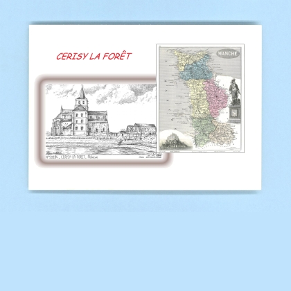 Cartes Postales impression Noir avec dpartement sur la ville de CERISY LA FORET Titre : abbaye