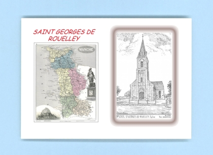 Cartes Postales impression Noir avec dpartement sur la ville de ST GEORGES DE ROUELLEY Titre : eglise