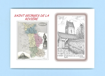 Cartes Postales impression Noir avec dpartement sur la ville de ST GEORGES DE LA RIVIERE Titre : eglise