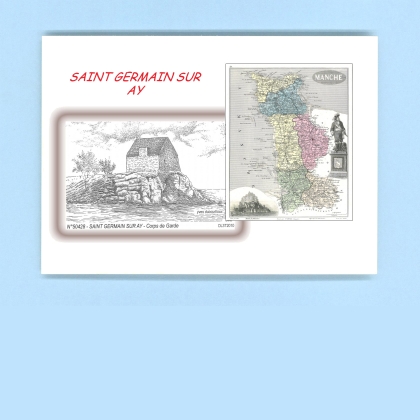 Cartes Postales impression Noir avec dpartement sur la ville de ST GERMAIN SUR AY Titre : corps de garde