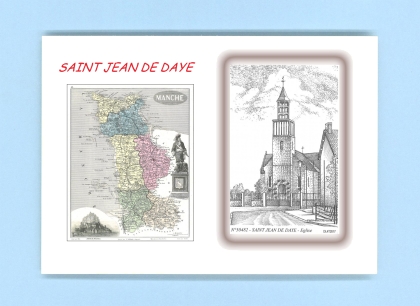 Cartes Postales impression Noir avec dpartement sur la ville de ST JEAN DE DAYE Titre : eglise