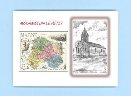 Cartes Postales impression Noir avec dpartement sur la ville de MOURMELON LE PETIT Titre : eglise