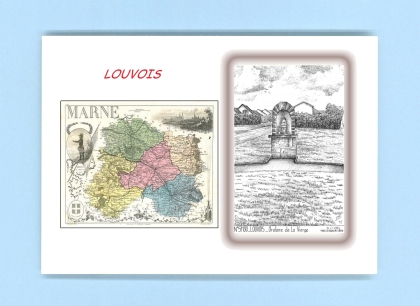 Cartes Postales impression Noir avec dpartement sur la ville de LOUVOIS Titre : oratoire de la vierge